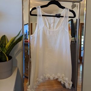 Sheer tunic with petal trim